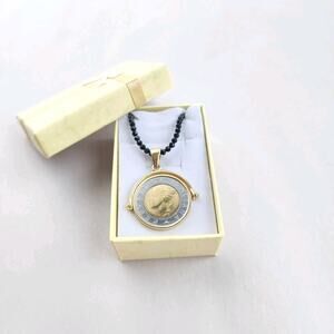 Bellezza long necklace ITALY 14KT Gold Plated Itaor Signed NEW Black Crystal